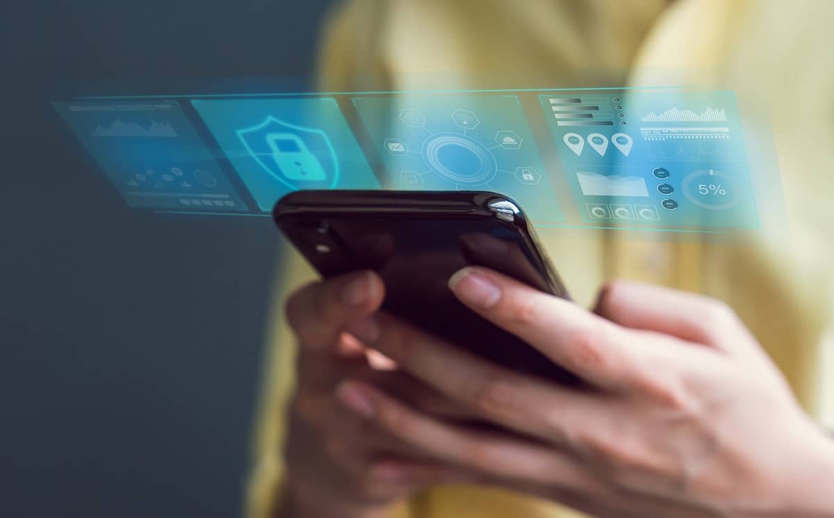 Imagem-conceito para privacidade na tela do celular