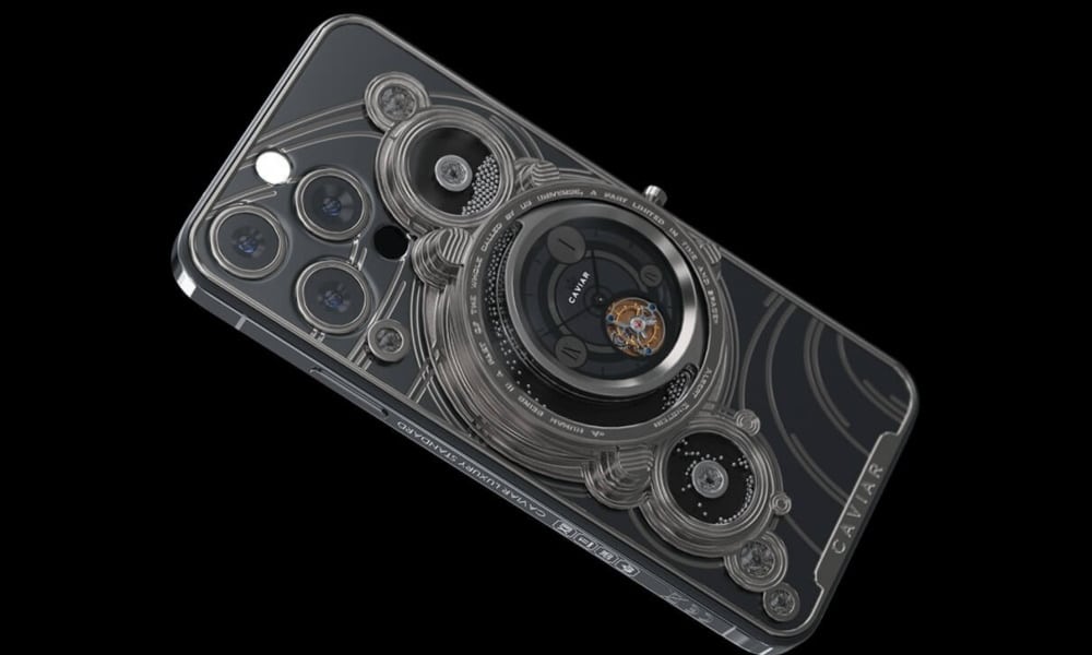 iPhone 13 Caviar meteorito em versão titanium é exibido na imagem