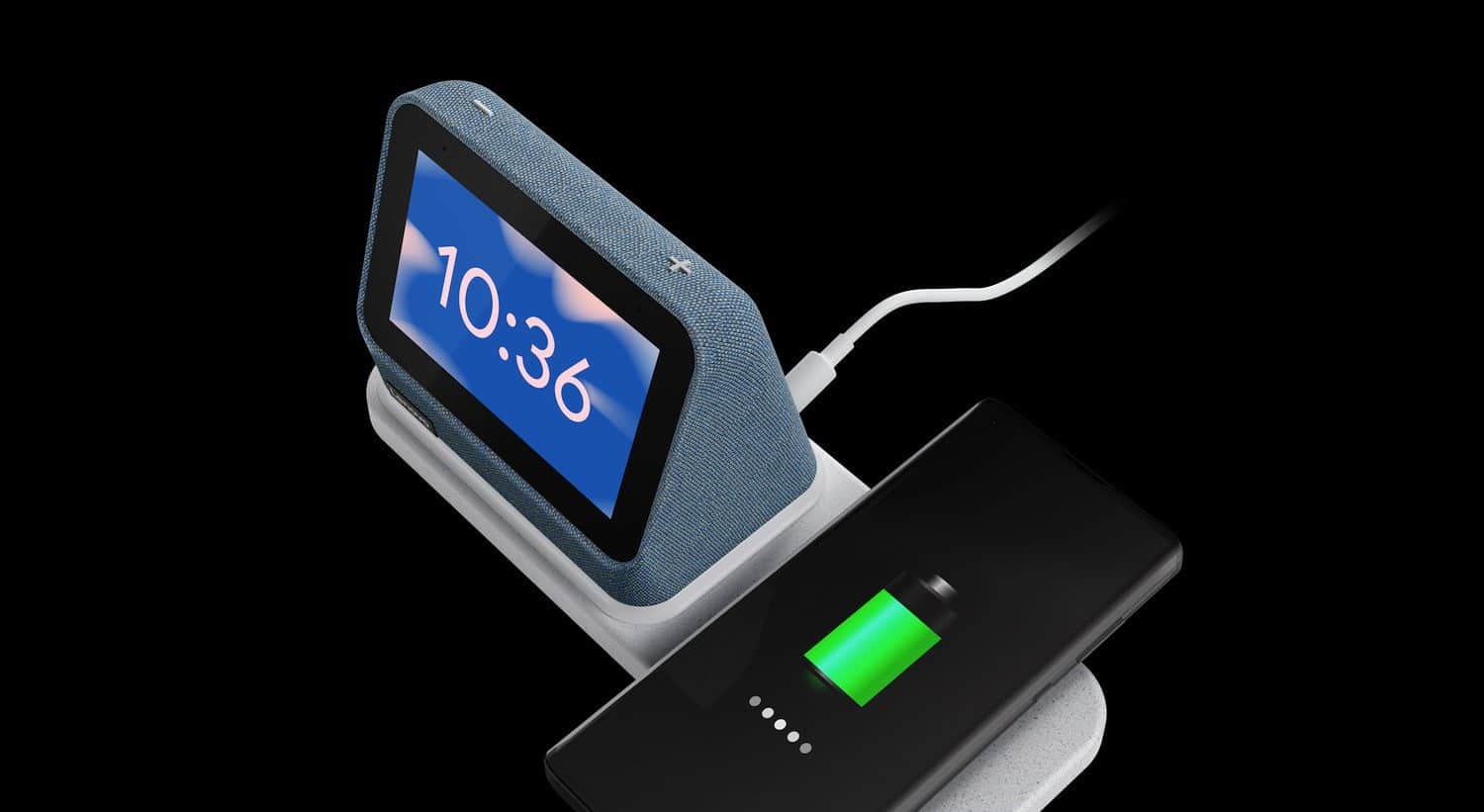 Imagens promocionais do Lenovo Smart Clock 2