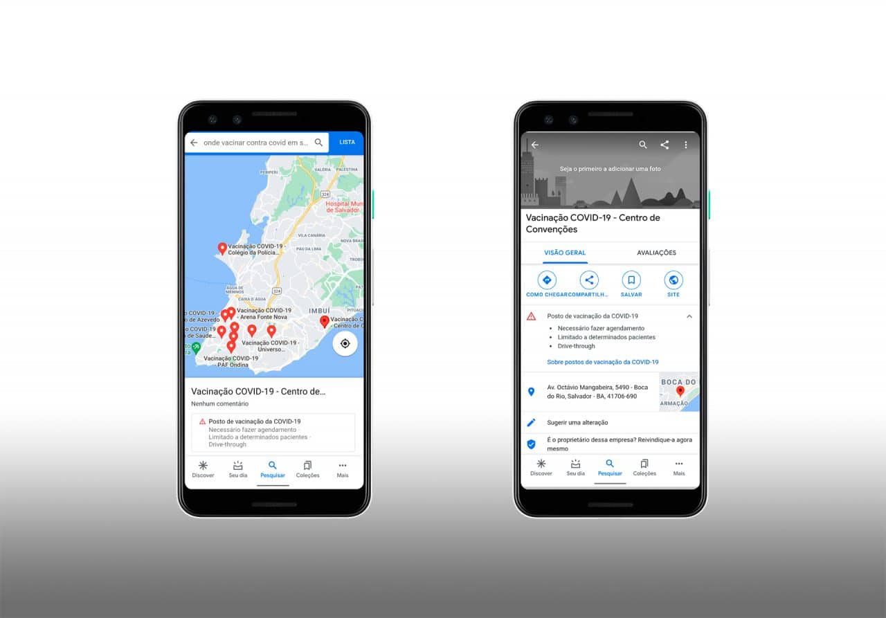 Novo recurso na Busca e no Maps em Salvador (BA). Divulgação / Google