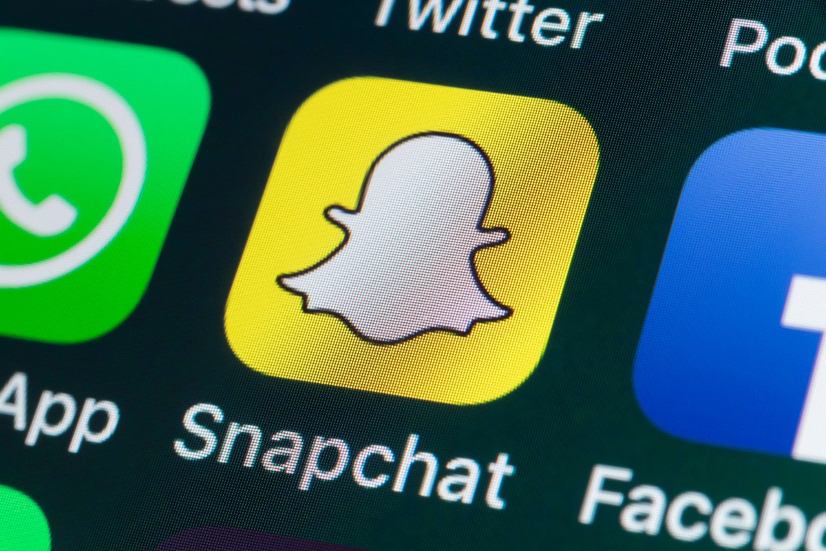 Imagem do app Snapchat em tela de celular