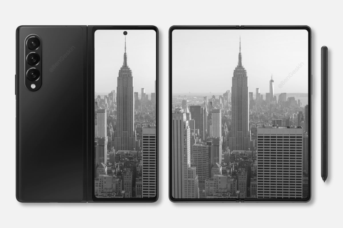 Possível render do Z Fold 3 desenhado por Ben Geskin