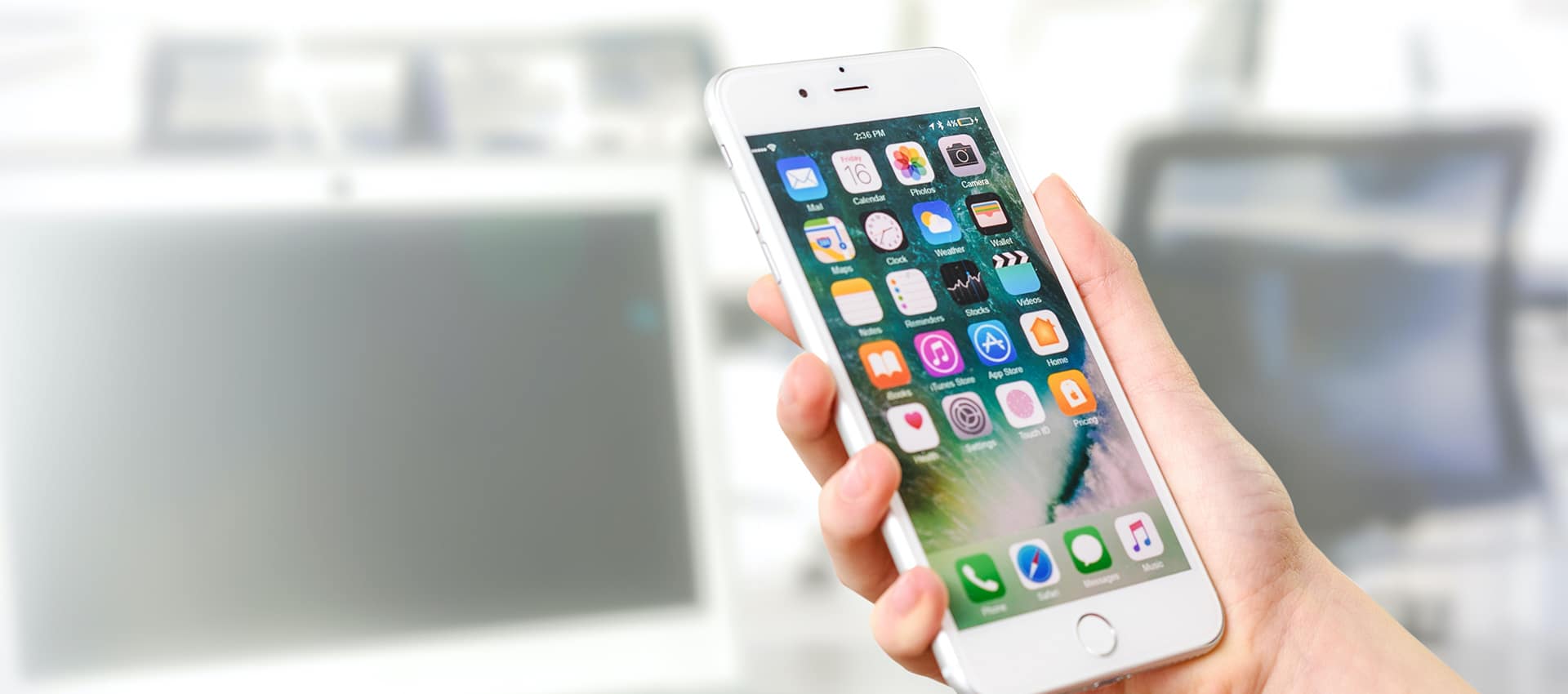 Aplicativos da Apple em um iPhone