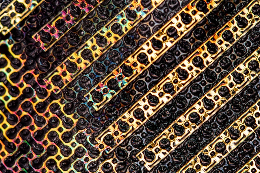 Imagem da estrutura da malha que funciona como sensor vestível