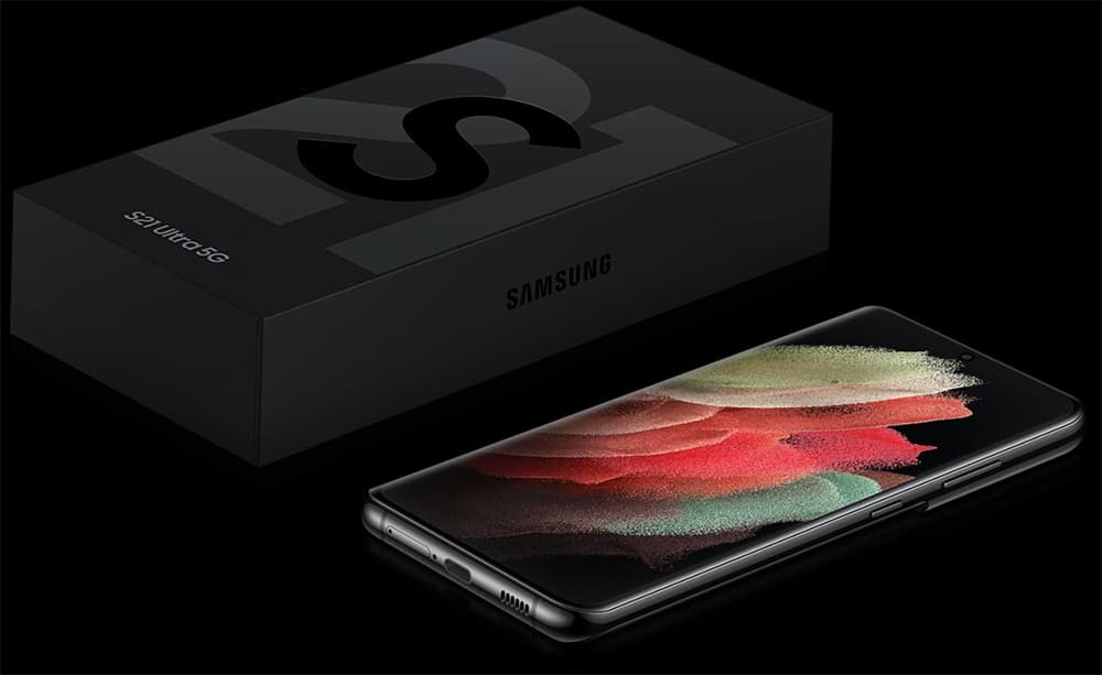 Samsung Galaxy S21 Ultra 5G e sua caixa