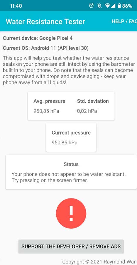 App testa se celular android é à prova d'água mesmo sem água. Imagem: Vida Celular