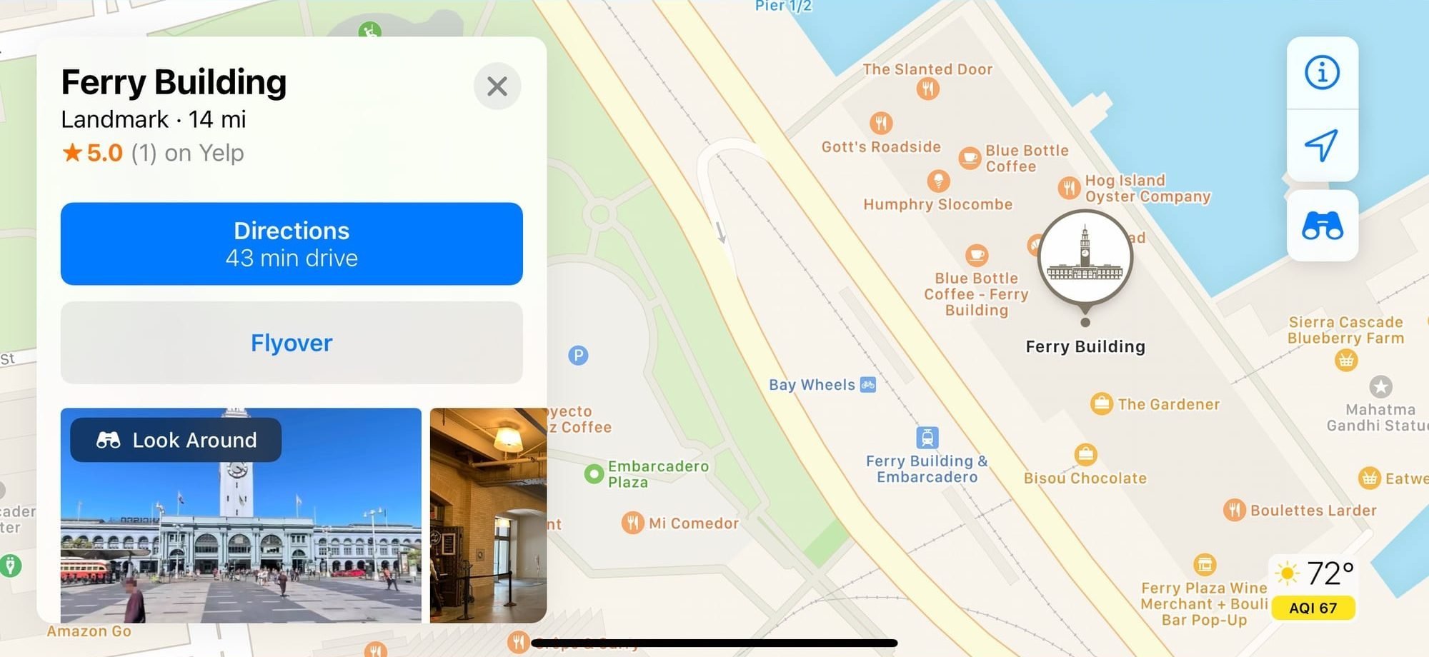 Imagem mostra o Apple Maps no iOS 14
