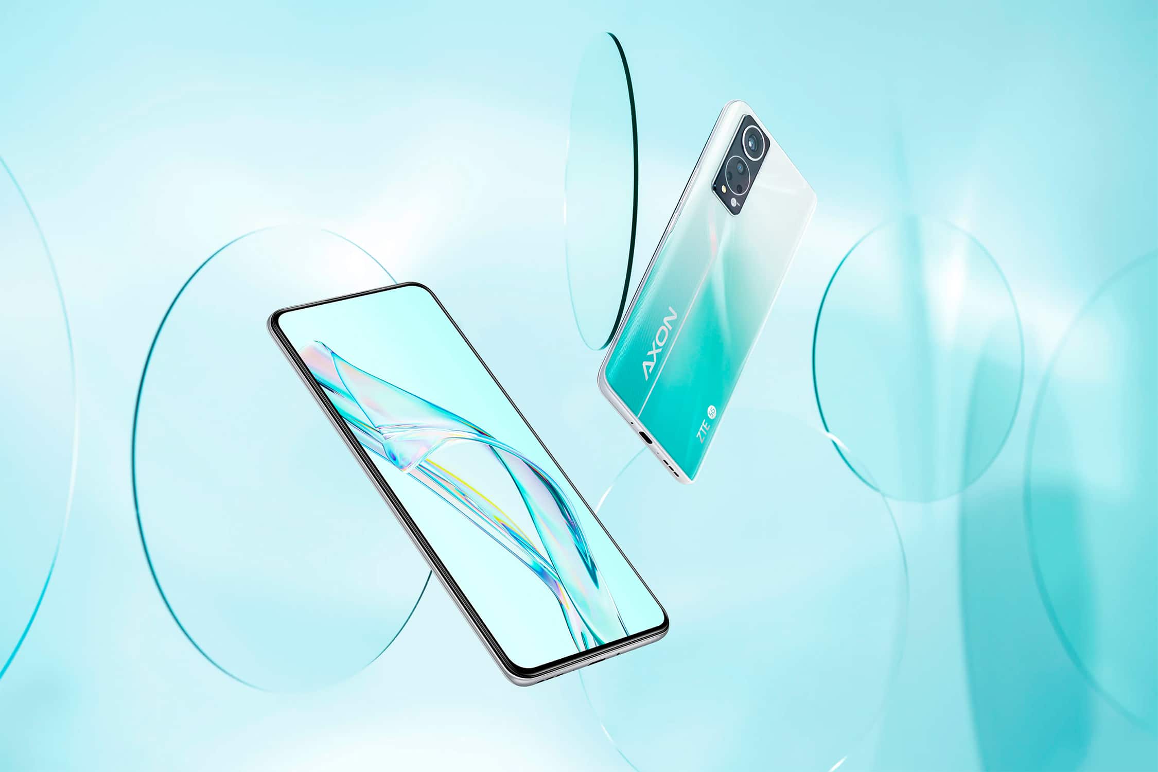 Imagem de divulgação do novo ZTE Axon 30, celular com segunda geração de câmera sob a tela