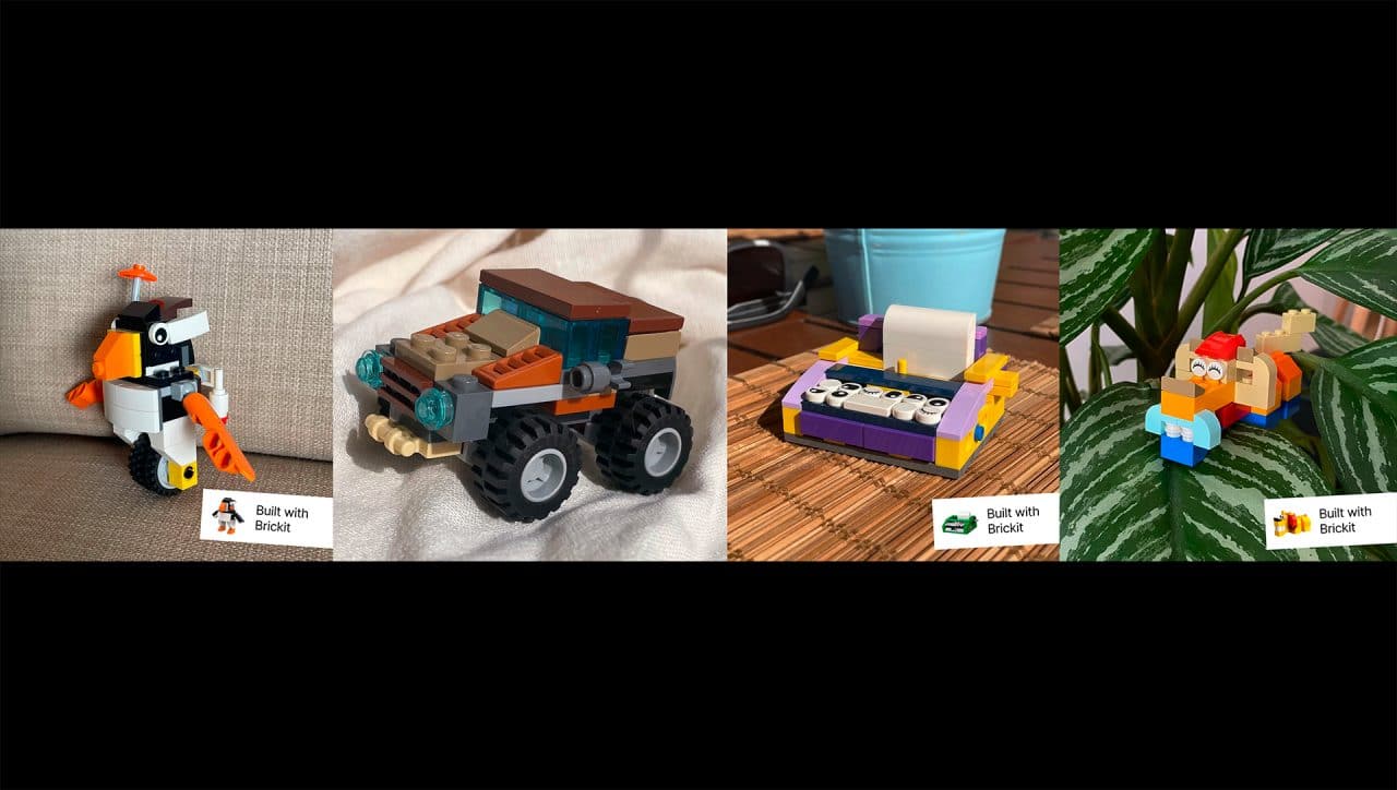 Brinquedos LEGO sugeridos pelo app Brickit