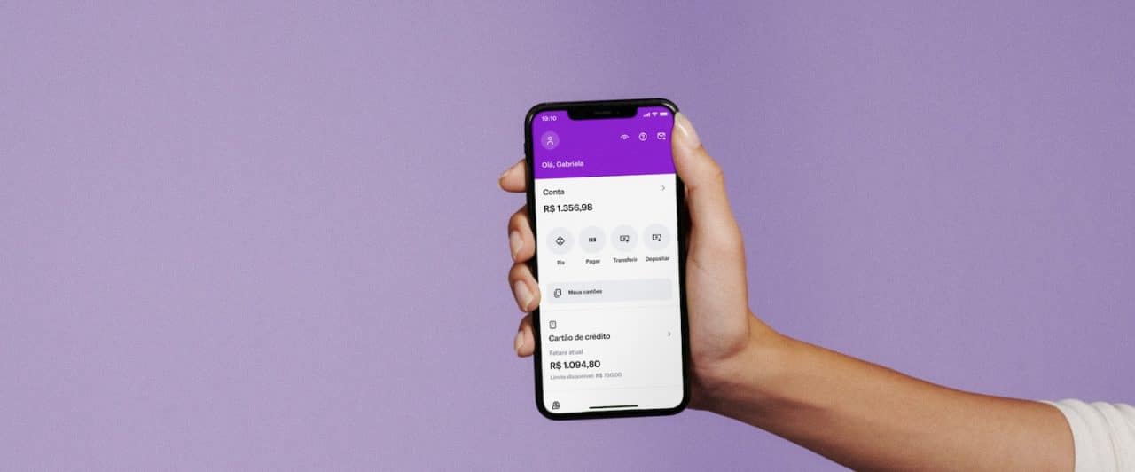Capturas de tela da atualização visual do app Nubank