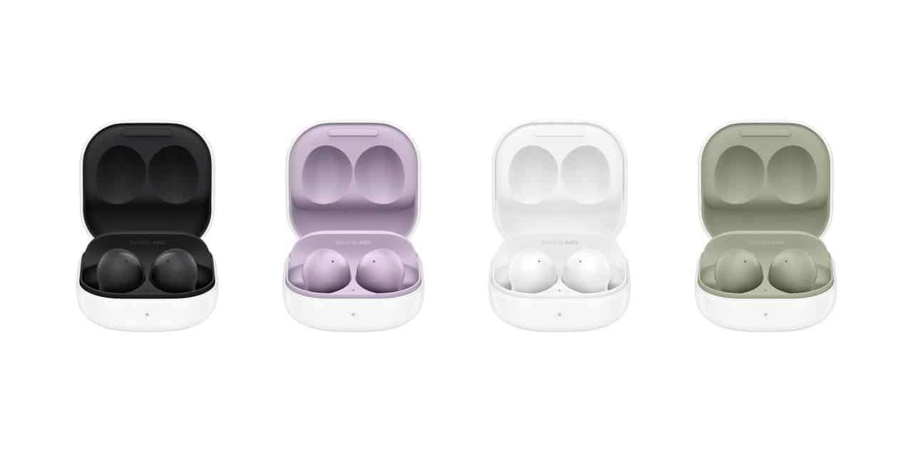 Imagem dos Galaxy Buds 2 na case de recarga
