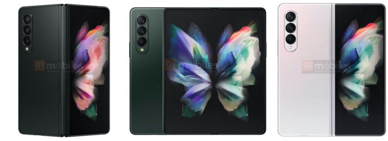 Imagem mostra cores do Galaxy Z Fold 3, que apresentou bom desempenho na plataforma Geekbench