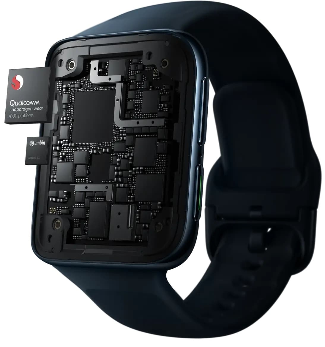 ilustração do Oppo Watch 2 com chipset Snapdragon