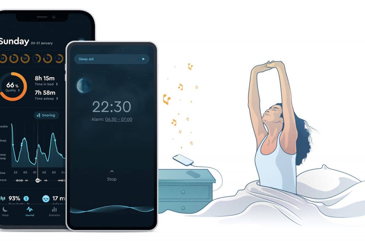 Montagem de recursos do aplicativo Sleep Cycle