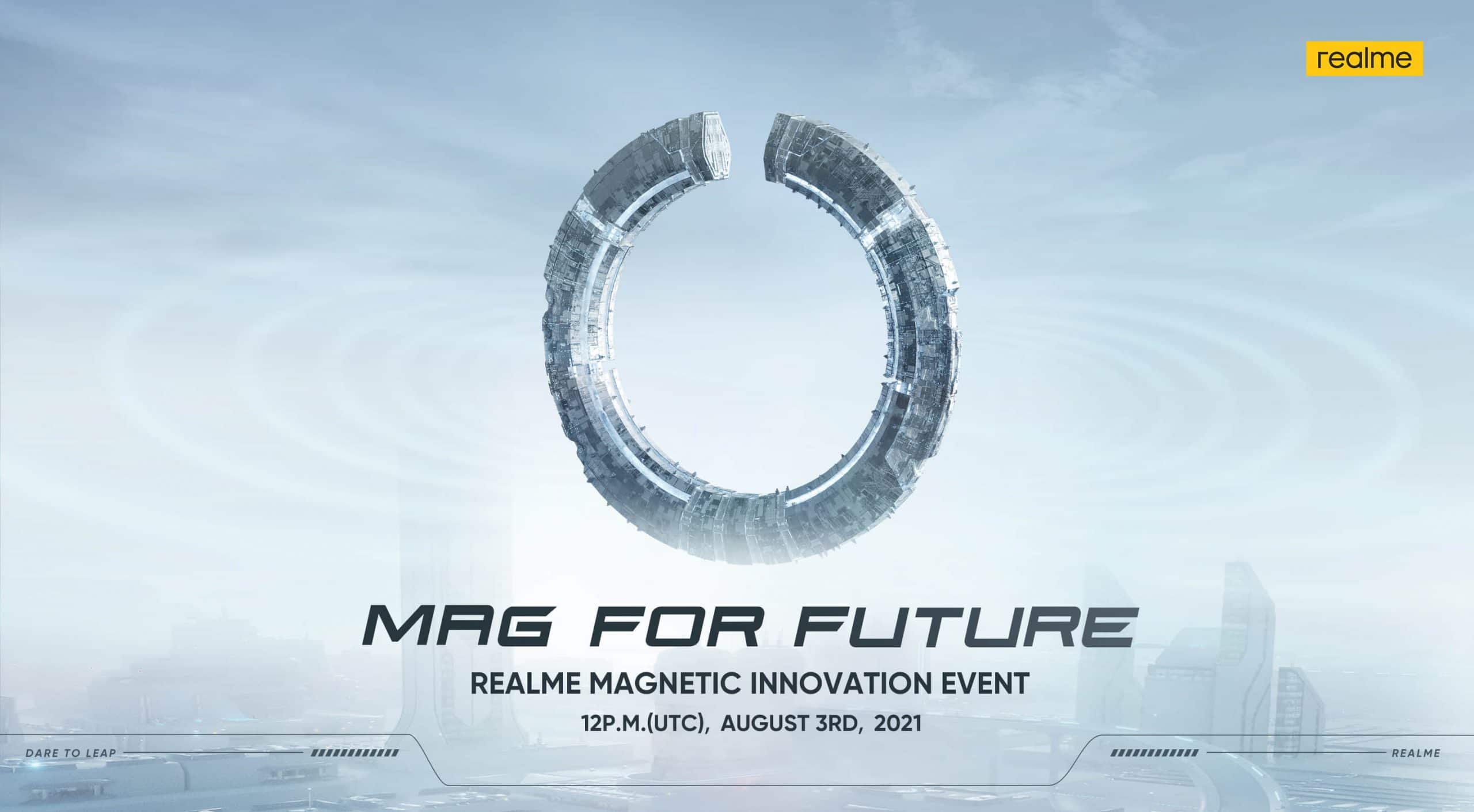 teaser do carregador magnético Realme MagDart, com lançamento confirmado para agosto