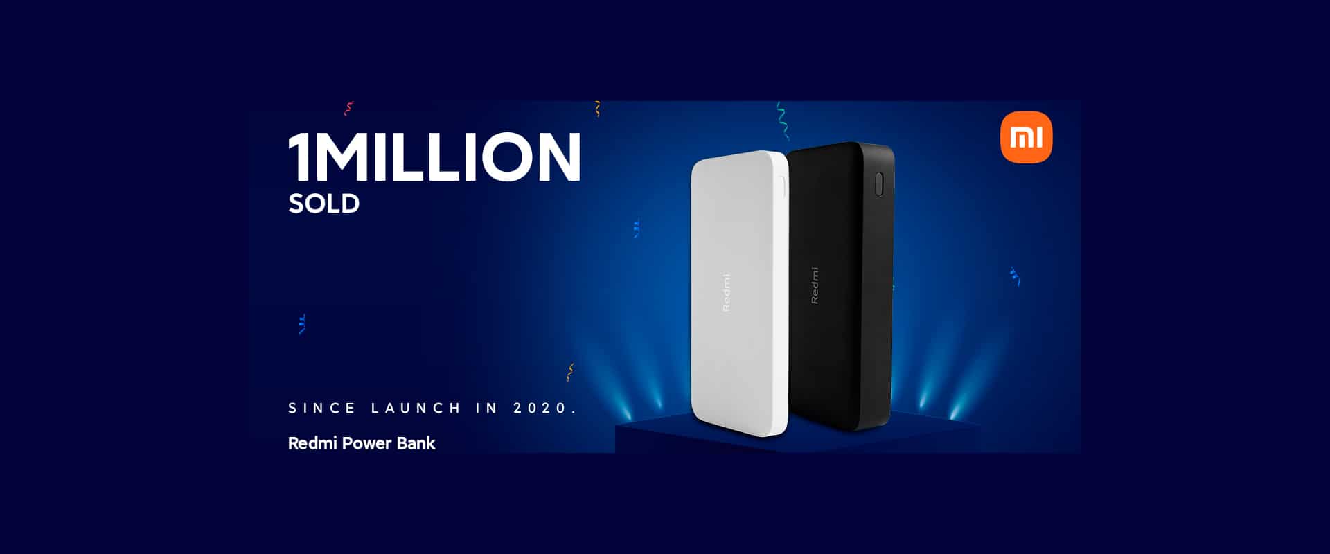 Xiaomi divulga vendas de 1 milhão de power banks redmi. Imagem: Xiaomi