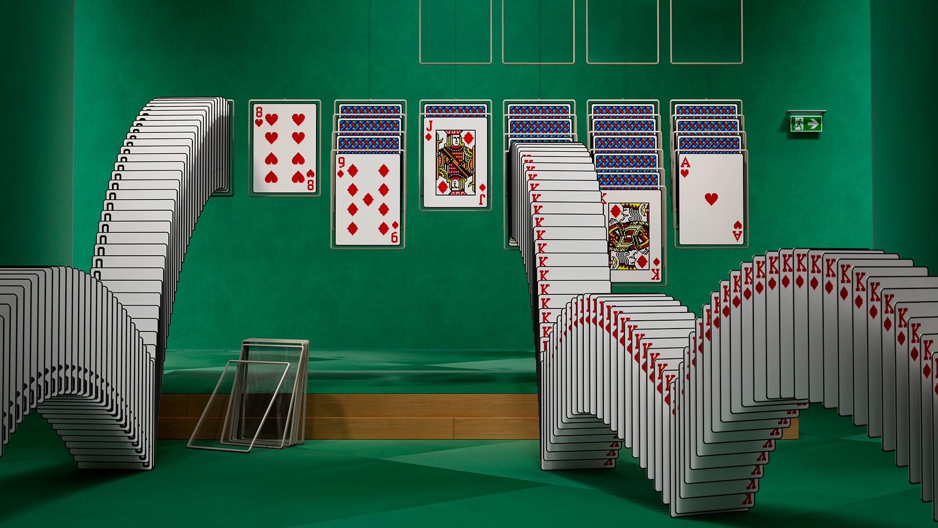 Imagem da Microsoft mostra o velho Solitaire do Windows em versão 3D