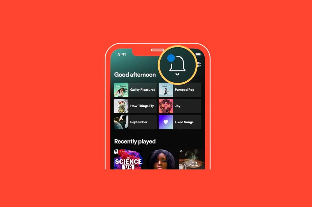 Spotify cria aba de alerta para novo conteúdo de bandas e podcasters. Divulgação: Spotify