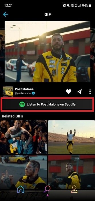 Página do músico americano Post Malone no Giphy agora está integrada ao Spotify 