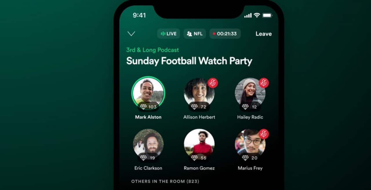 Imagem mostra Spotify Greenroom, aplicativo que chegou a 100 mil instalações tanto no iOS quanto no Android