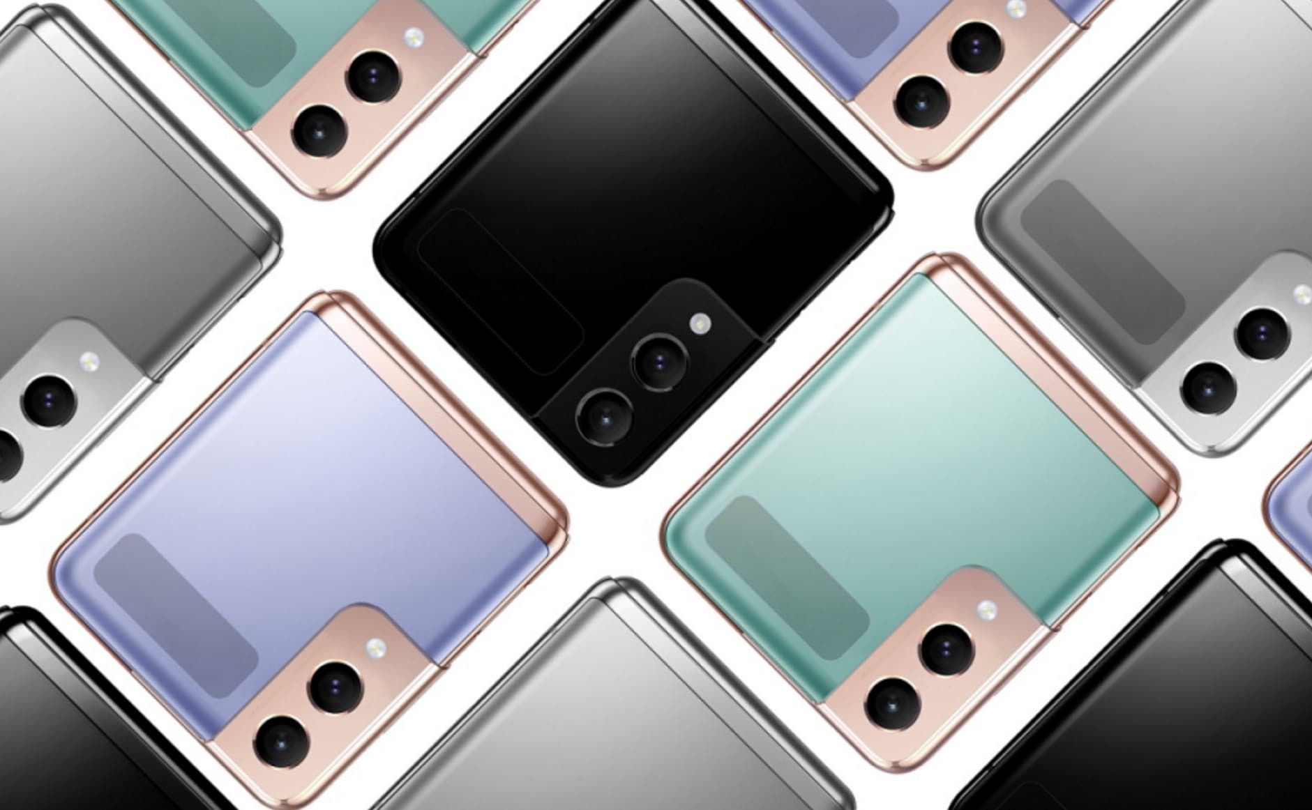 Imagem mostra Galaxy Z Flip 3, que teve data de lançamento vazada, junto do Z Fold 3 e outros produtos