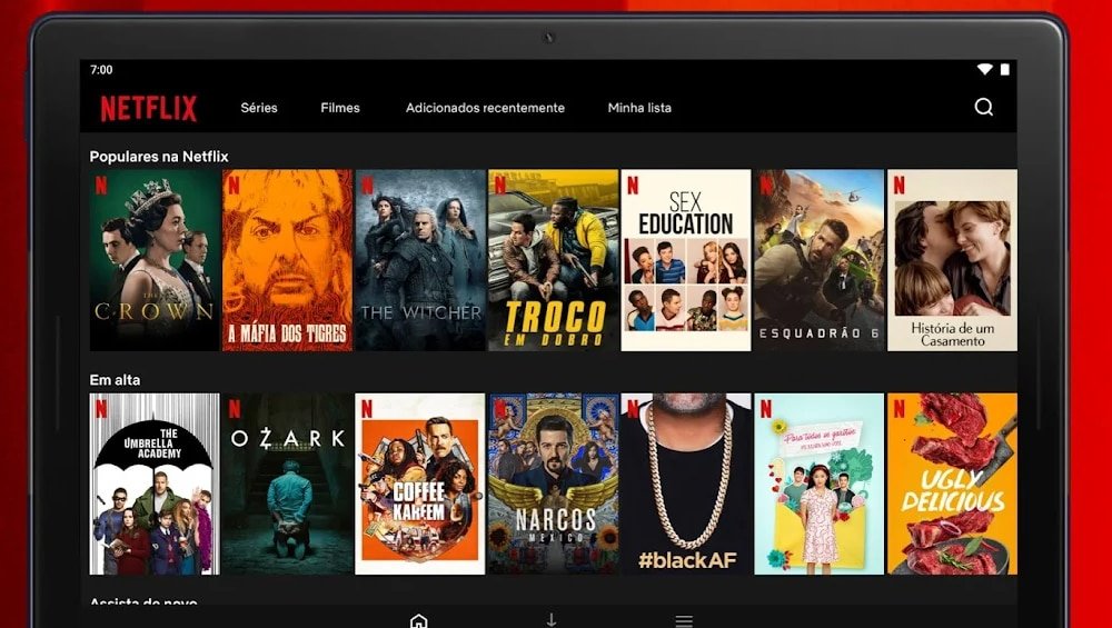 Catálogo da plataforma de streaming Netflix