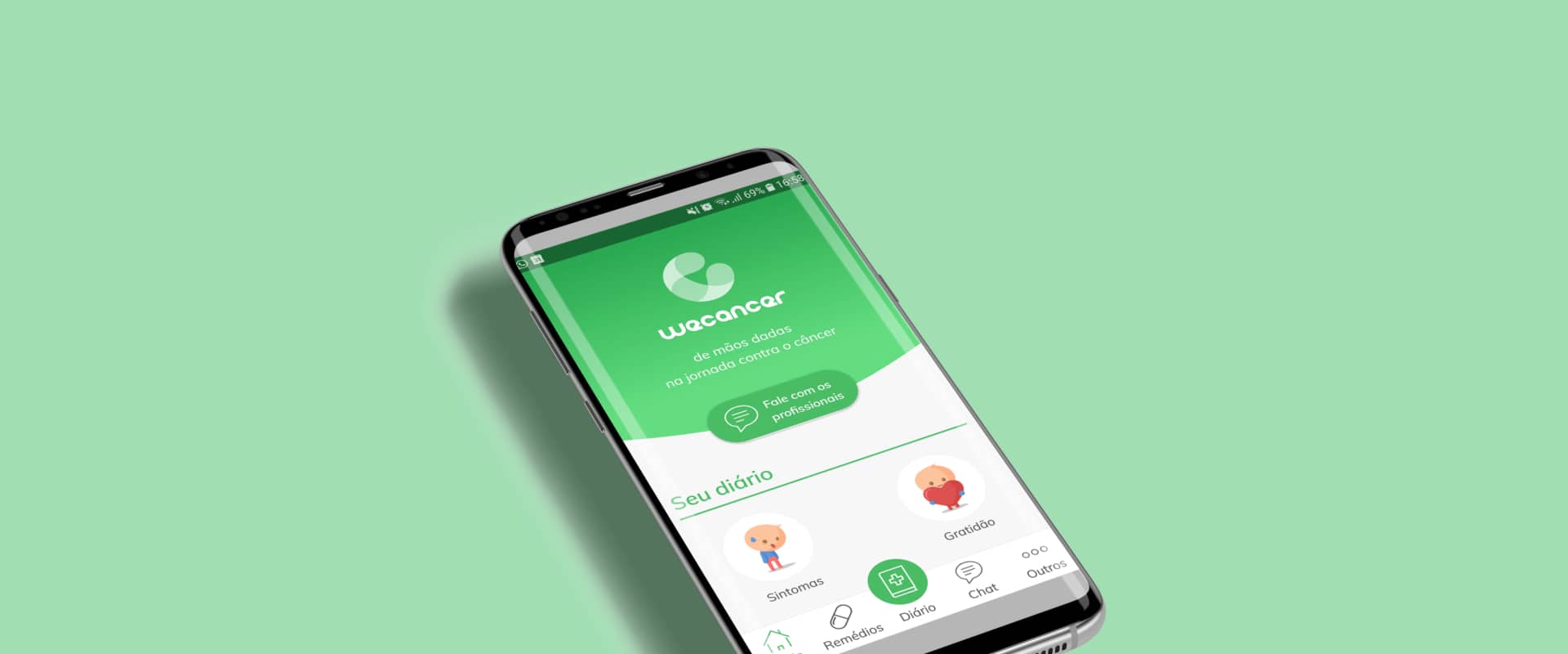 tela do app para monitorar paciente a distância
