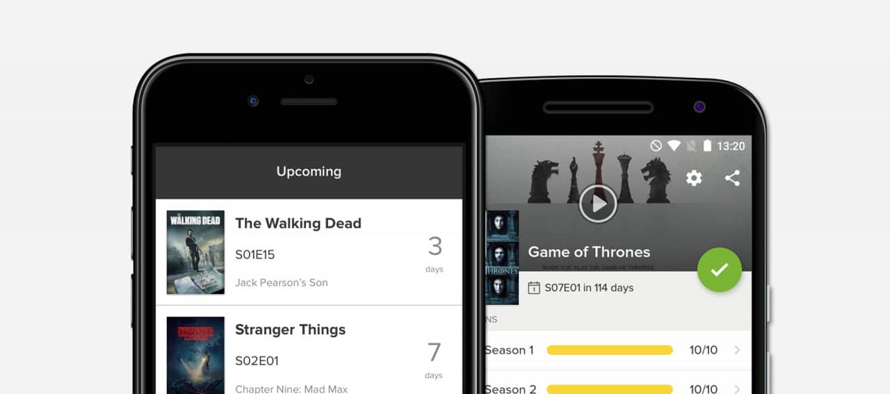Tela do app TV Time