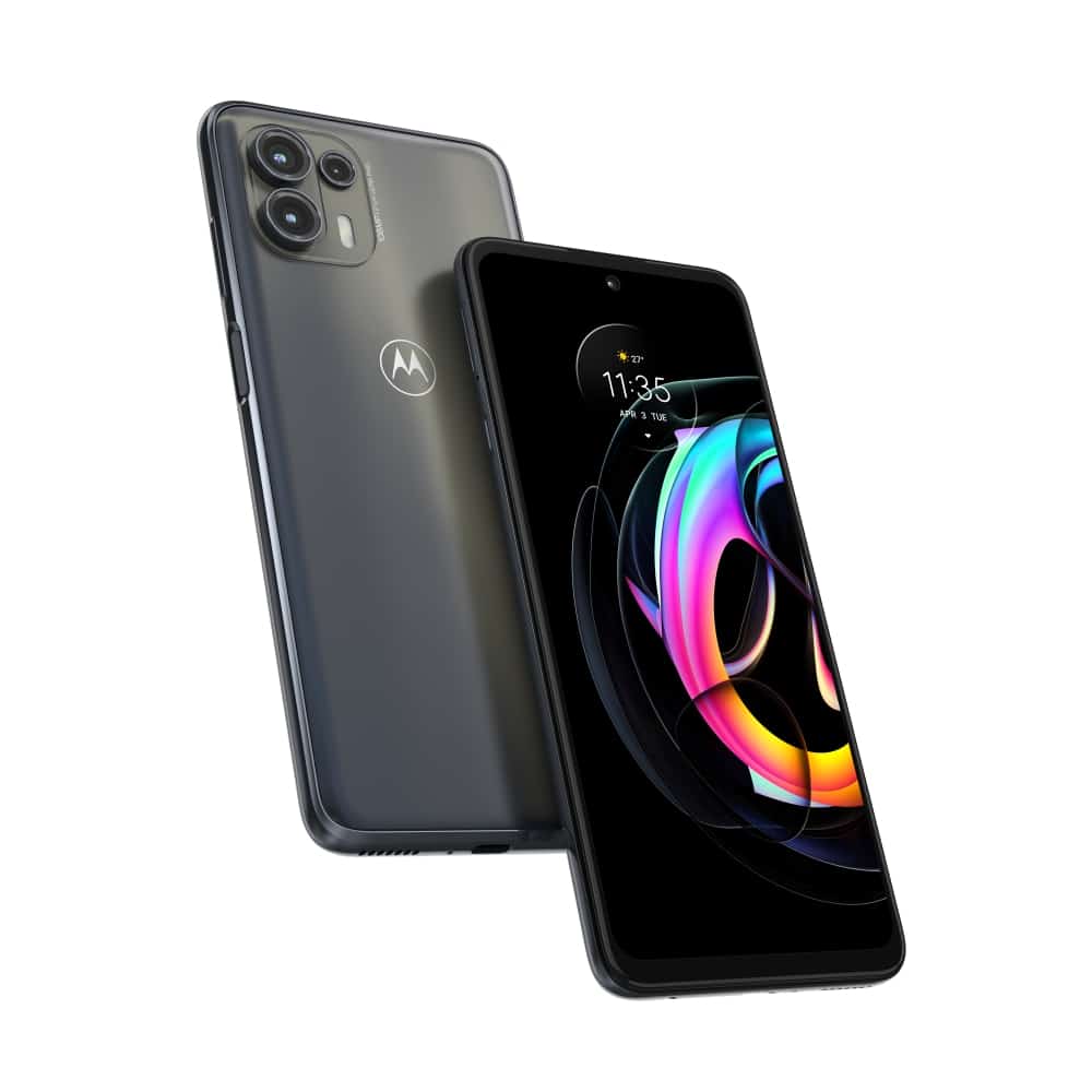 Imagem mostra o Motorola Edge 20 Lite na cor preta, que será vendido na Índia sob o nome Motorola Edge 20 Fusion