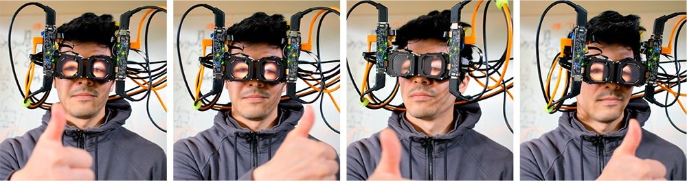 óculos de realidade virtual do Facebook que mostra os olhos